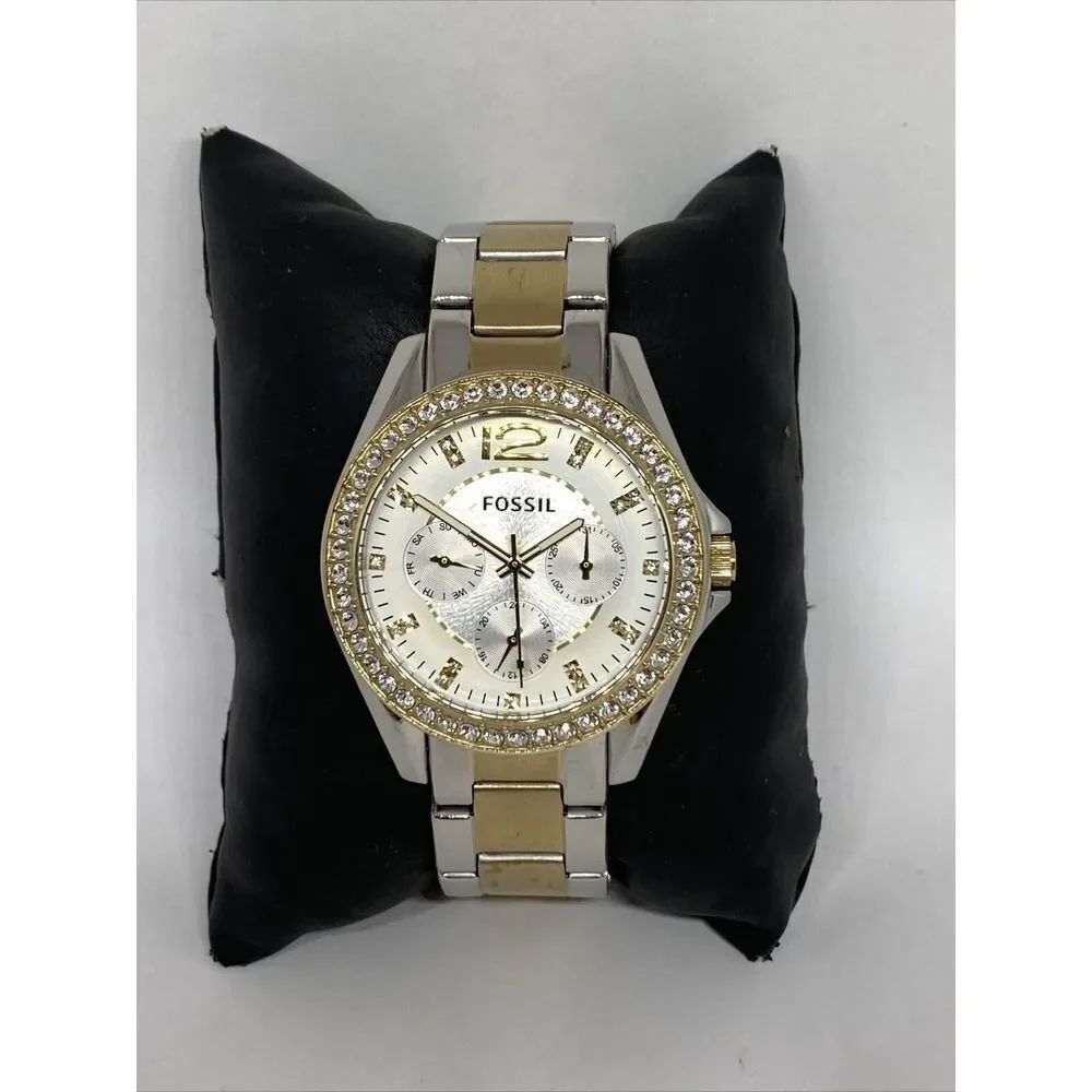 Fossil Riley ES3204 Womens Stainless Steel Analog Silver Dial Quartz Watch JK877